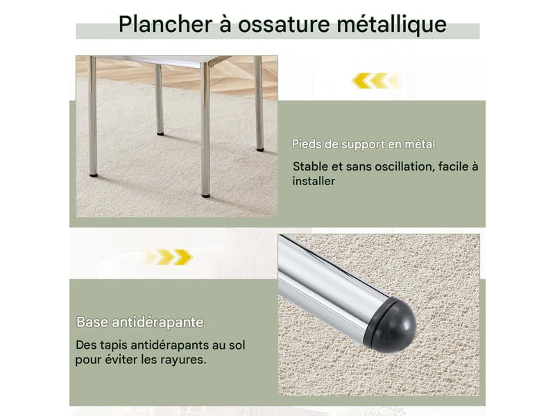  Lot de 4 chaises de salle à manger en similicuir blanc et métal argenté W3658P394388 - Conforama D