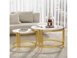 Table basse rond(e) coloris bicolore <strong>MERAX</strong> <strong>table basse bicolore</strong> - 71.5 cmx71.5 cm