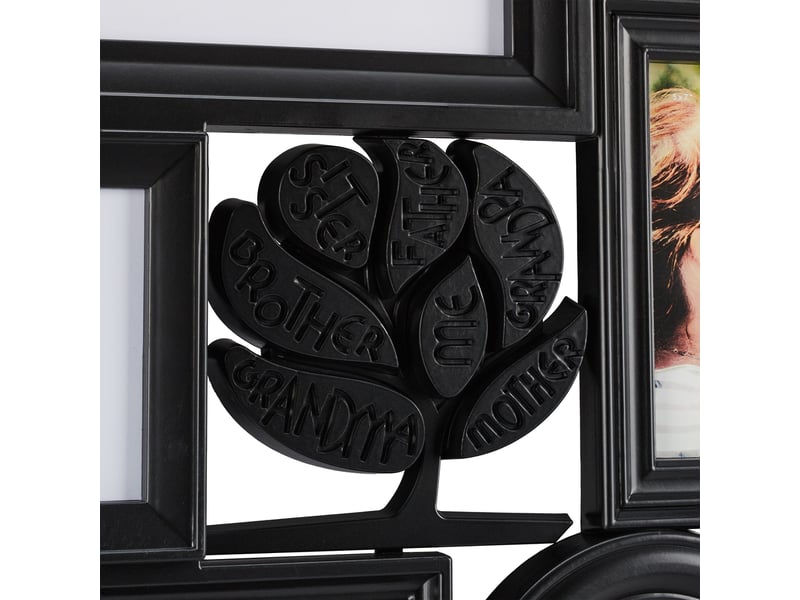  Cadre photo pêle-mêle mural collage 70,5 x 70,5 x 3,5 cm décoratif pour 10 photos en plastique noir 13_0010461  - Conforama D