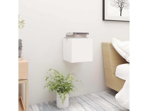 Lot de 2 table de chevet étroite, table de nuit blanc 30,5x30x30 cm bois d'ingénierie
