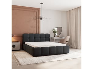 Lit coffre 180x200 cm <strong>MASSENO</strong> <strong></strong> coloris noir