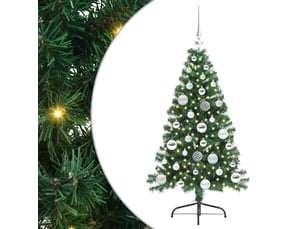 Sapin de noël artificiel, arbre de noël pré-éclairé vert 120 cm pvc shl18