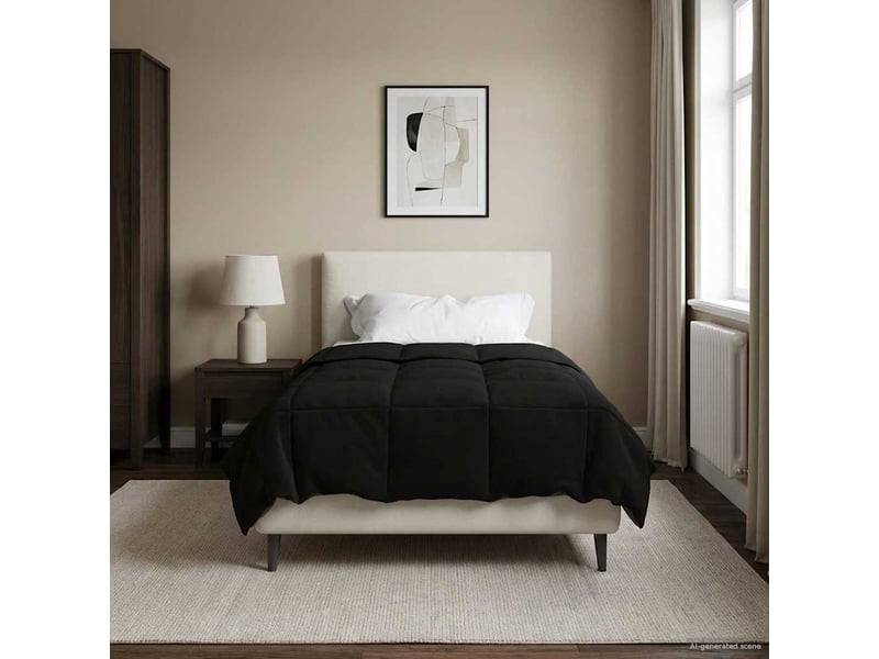  Couette - duvet d'été 135 x 200 cm été microfibre (100% polyester) noir  - Conforama B