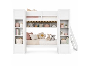 Lit superposé 2x90x200 cm <strong>BEAOK</strong>  <strong></strong> coloris blanc