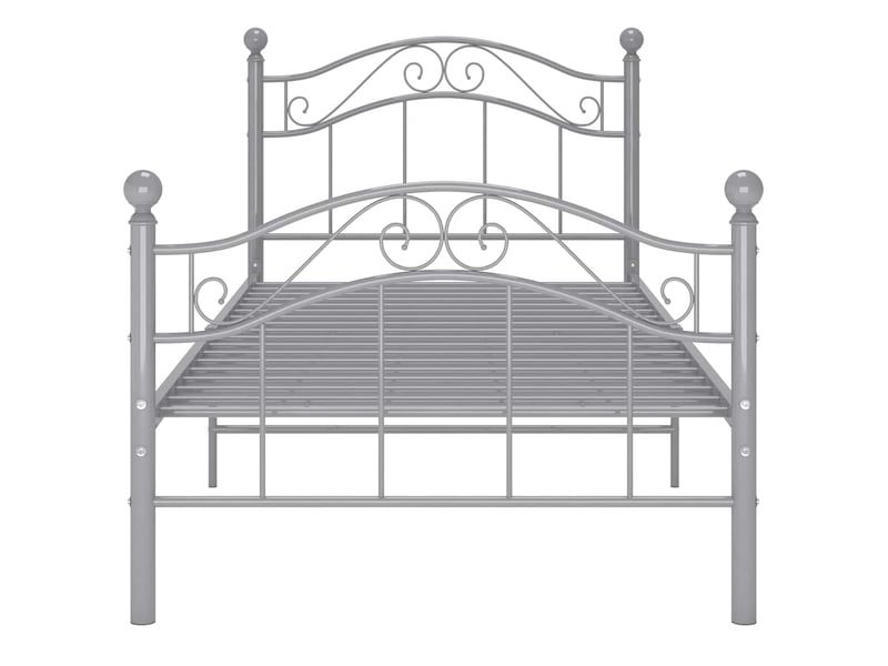  Lit simple- lit adulte -  cadre de lit sans matelas gris métal 100x200 cm  - Conforama B