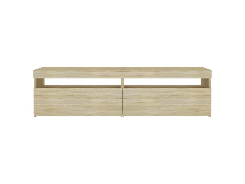  Lot de 2 meuble tv bas salon avec lumières led chêne sonoma 75x35x40 cm  - Conforama A