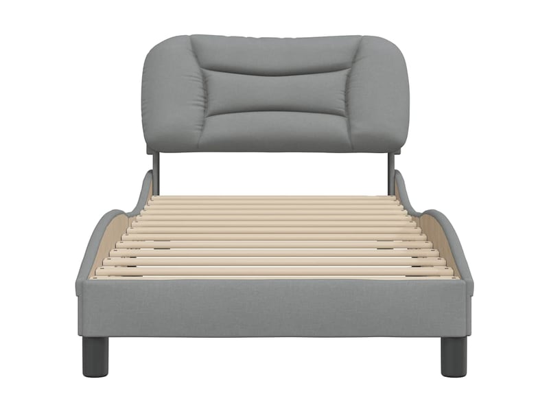  Lit simple- lit adulte -  cadre de lit sans matelas hvar gris clair 80x200 cm tissu  - Conforama C