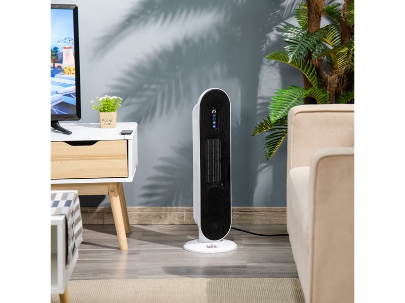  Chauffage soufflant oscillant 12002000 w - mini radiateur céramique ptc - télécommande incluse - chauffage d'appoint  - Conforama C