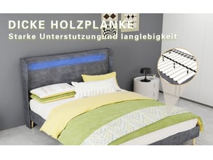 Tete de lit  largeur 140 cm B13671  finition mat gris