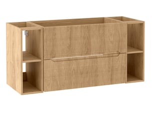 Meuble sous vasque suspendu avec 2 étagères 2t novo l.120 cm effet chêne hikora