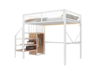 Lit mezzanine 140x200 cm <strong></strong> <strong></strong> coloris blanc