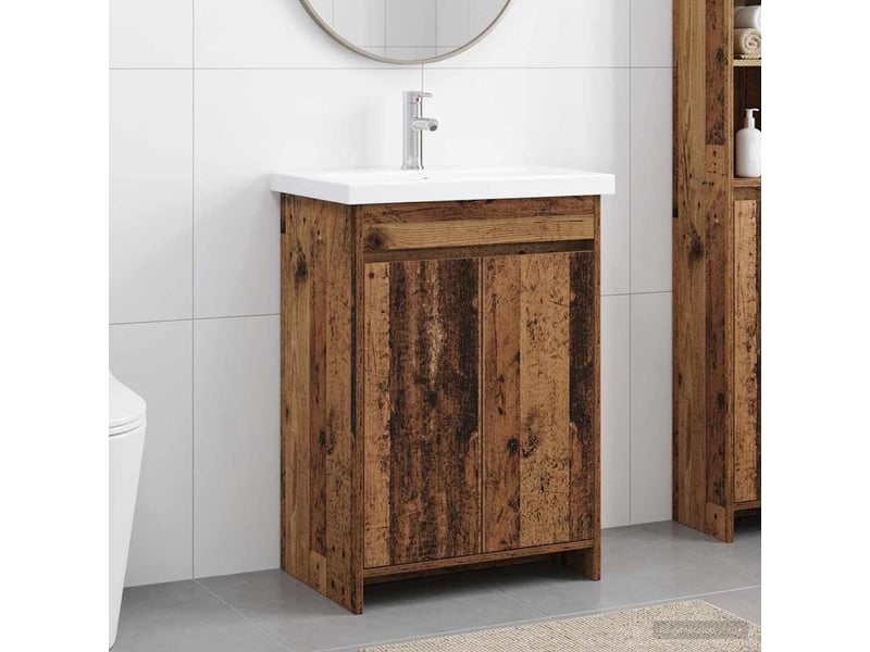  Ensemble de mobilier de salle de bain bois ancien shl1012  - Conforama B