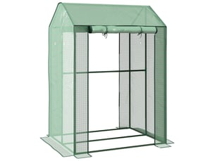 Serre de jardin - vert - porte enroulable - résistant aux intempéries - acier - deux espaces