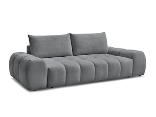 Canapé droit fixe BOBOCHIC EVEREST 3 places Tissu gris