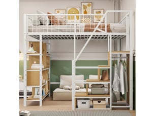 Lit mezzanine 140x200 cm <strong>VVBV</strong>  <strong>LDT00273AAK</strong> coloris blanc