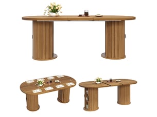 Table à manger extensible marron foncé, rangement, confort, solide, robuste - mdf et métal - 150x80x75cm - cuisine et salle à manger