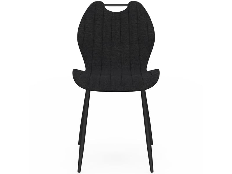  Lot de 6 chaises pio avec poignée en tissu éponge noir  - Conforama C