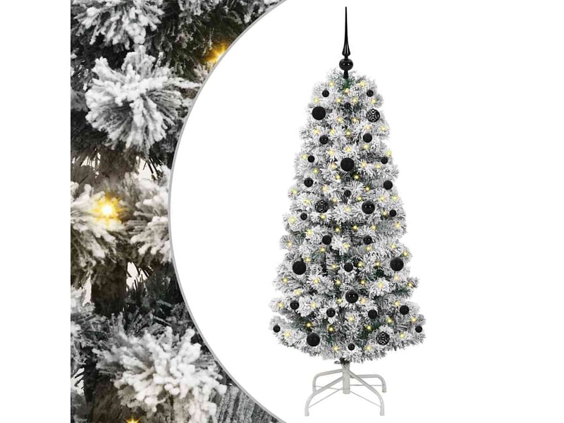  Sapin de noël - arbre de noël artificiel à branches articulées vert et blanc  - Conforama A