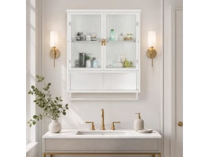Vitrine coloris blanc 2 étagère(s) HAUSS SPOLE  - 60 cmx78 cm