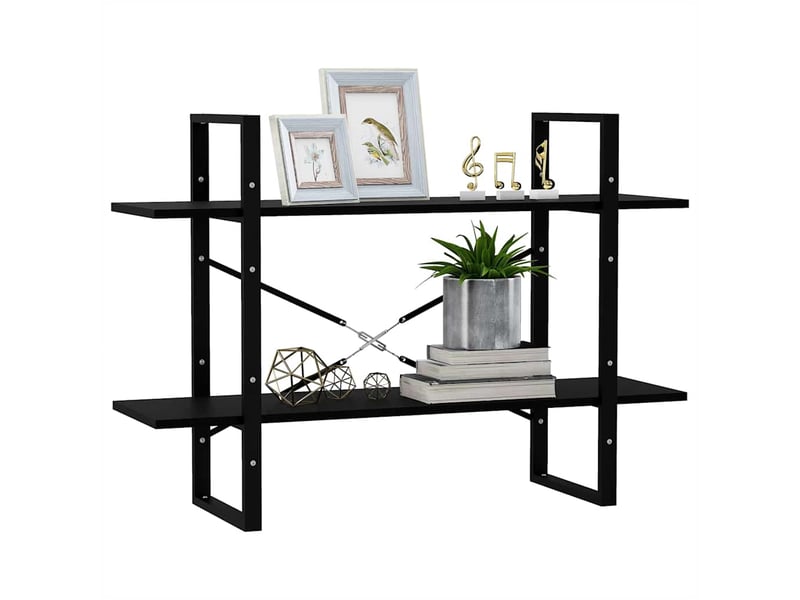  Bibliothèque à 2 niveaux, armoire à livres noir 100x30x70 cm bois de pin massif  - Conforama D