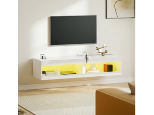 Meuble tv coloris blanc 140 cm MEUBLIV