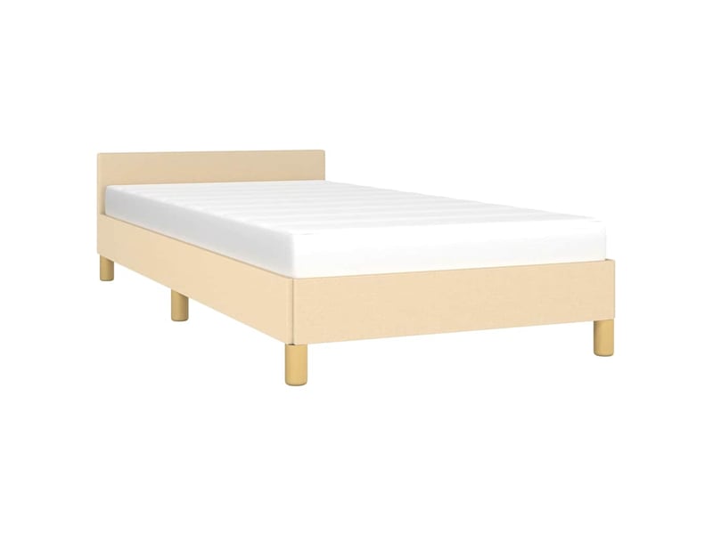  Lit simple- lit adulte -  cadre de lit sans matelas crème 100x200 cm tissu  - Conforama B