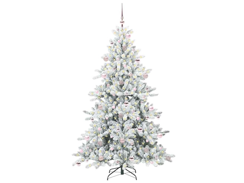  Sapin de noël, arbre de noël artificiel à branches articulées blanc 210 cm shl3756  - Conforama C