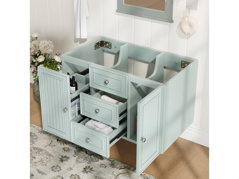 Meuble sous lavabo suspendu 3 tiroirs 78,5 x 46 x 46,8 cm gain de place style moderne - Conforama E
