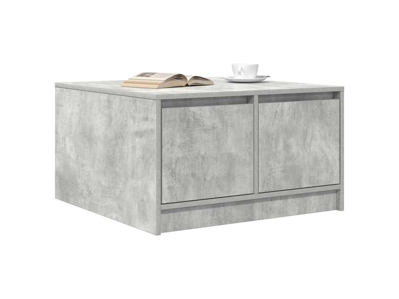 Table basse - table de salon - table à thé avec tiroirs gris béton 70,5x70x40 cm - Conforama D