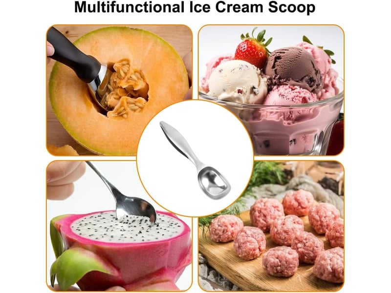  Boule a glace professionnel,16.5cm glacé spoon excavateur ball,acier inoxydable boulier glace,noir et argent cuillere a glace,cuillere à servir glace  - Conforama C