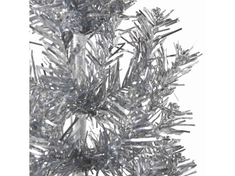 Demi sapin de noël, arbre de noël artificiel mince avec support argenté 210 cm  - Conforama E