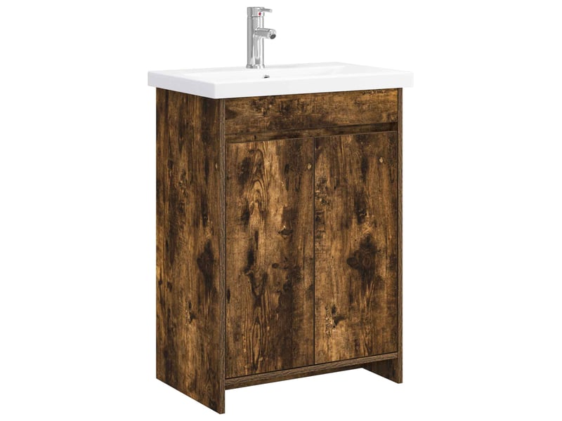 Ensemble de mobilier de salle de bain chêne fumé shl5747 - Conforama A