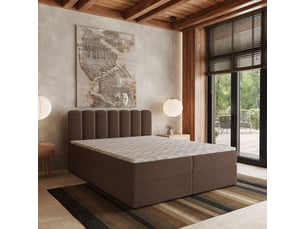 Lit avec rangement 180x200 cm <strong>MASSENO</strong> <strong></strong> coloris marron