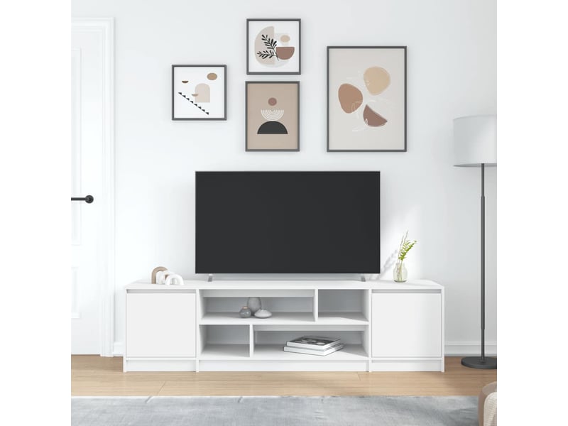  Meuble tv - banc tv - meuble de rangement blanc 188,5x41x50 cm bois d'ingénierie  - Conforama C