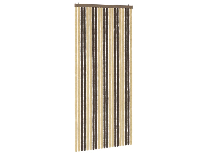  Rideau anti-insectes, moustiquaire en chenille marron foncé et beige cf43474  - Conforama A