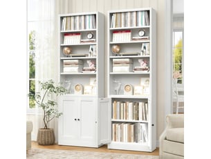 Bibliotheque coloris  blanc 5 étagère(s) <strong>WISHDOR</strong> <strong></strong> - 23.6 cm x 180 cm