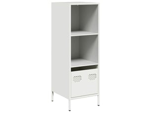 Buffet haut - bahut - meuble de rangement blanc 35x39x103,5 cm acier