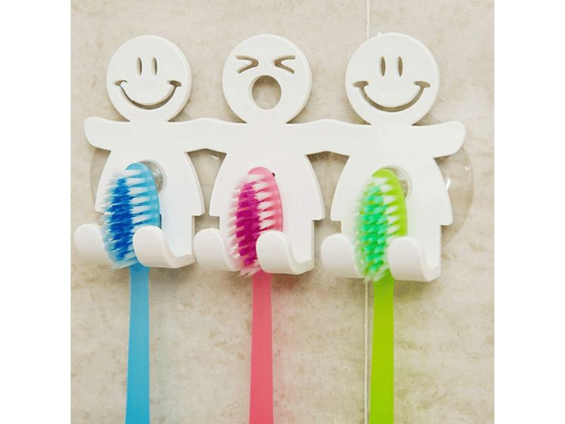  Mignon support de brosse à dents avec ventouse pour murale de salle de bain smiley emoji home decor, 1, taille unique  - Conforama A