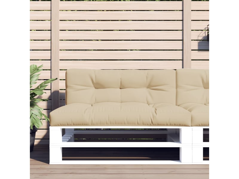  Lot de 2 coussins de palette, coussins de canapé beige tissu cf59492  - Conforama B