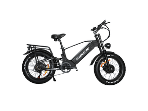 Baolujie dp-2011 vélo électrique double moteur 24x4 pneus 48v 20ah, noir