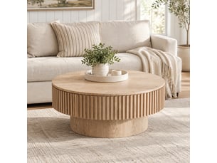 Table basse rond(e) coloris naturel LPOSPI - 75 cmx75 cm