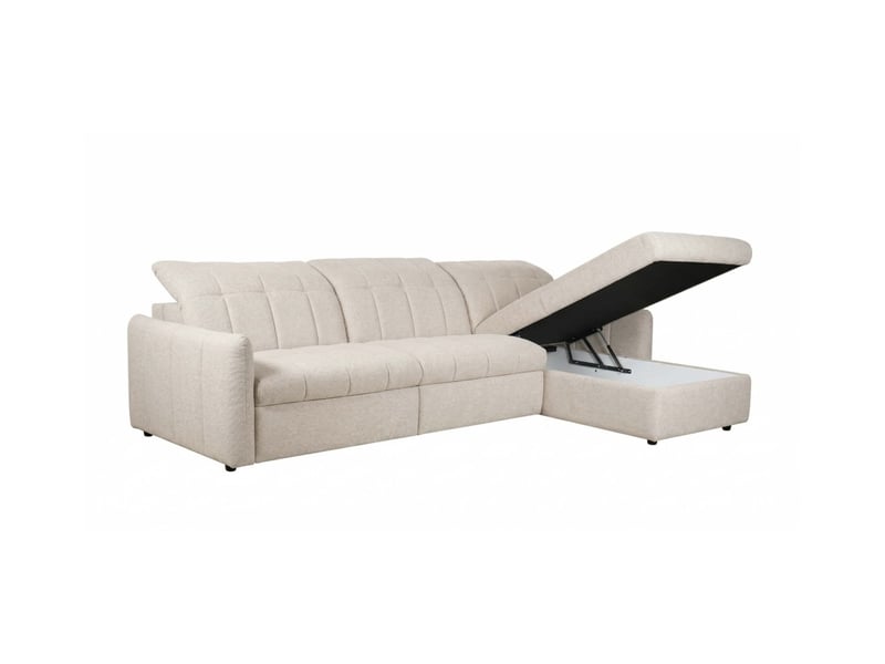  Canapé d'angle convertible roma avec relax électrique en tissu - blanc ROMA - Conforama C