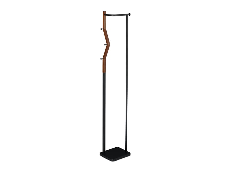 Porte-manteau moderne autonome pratique 100 x 30 x 30 cm 3 crochets tringle en métal noir 13_0008537  - Conforama A