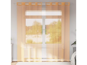 Lot de 2 rideaux en voile, voilages avec œillets orange 140x225 cm cf44393