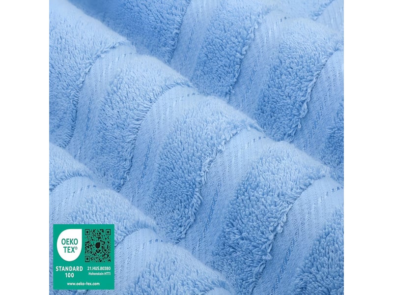  Serviette de bain - coton, lot de 6, bleu ciel  - Conforama C
