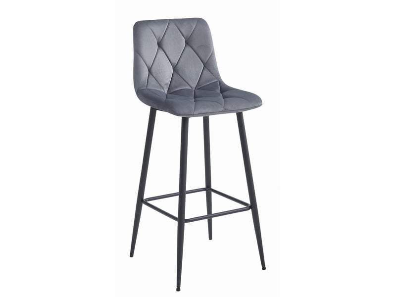 Family tabouret de bar nado - velours gris foncépieds noirs x 2  - Conforama B