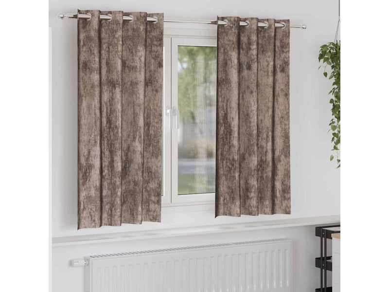  Lot de 2 rideaux en velours, rideaux de fenêtre cappuccino 175 x 140 cm velours cf44156  - Conforama B