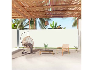 Auvent latéral rétractable, store latéral crème 200x1000 cm