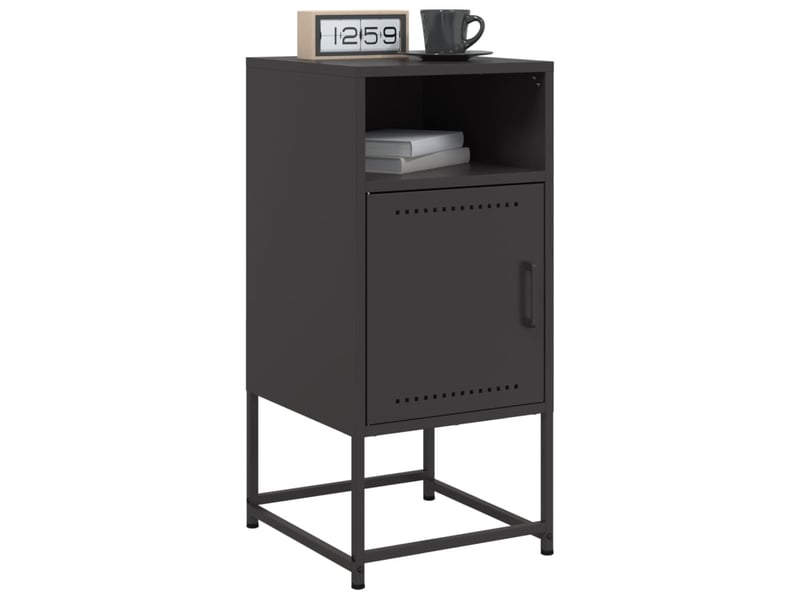  Table de chevet - cabinet de chevet - table de nuit noir 36x39x78 cm acier  - Conforama C