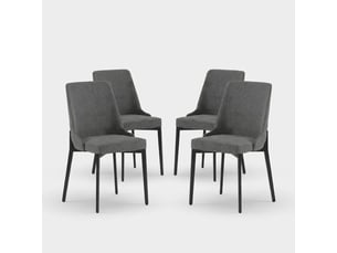 Lot de 4 chaises rembourrées en tissu facile à nettoyer charm - gris foncé